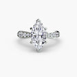 LUMIÈRE – Marquise Cut Diamond Band Solitaire Ring Setting in White Gold | SARATTI