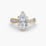 LUMIÈRE – Marquise Cut Diamond Band Solitaire Ring Setting in Yellow Gold | SARATTI