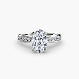 LUMIÈRE oval cut channel-set solitaire ring setting in platinum | SARATTI