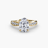 LUMIÈRE oval cut channel-set solitaire ring setting in yellow gold | SARATTI