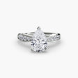 LUMIÈRE – Pear Cut Diamond Band Solitaire Ring Setting in White Gold | SARATTI