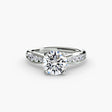 LUMIÈRE – Round Cut Diamond Band Solitaire Ring Setting in White Gold | SARATTI