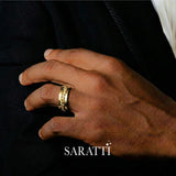 luxury cuban link ring 18k yellow gold 8mm | SARATTI  
