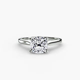 LYRA Cushion Cut twisted shoulder solitaire ring setting in 950 Platinum | SARATTI