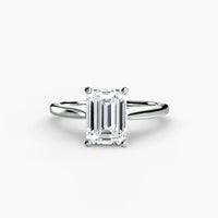 LYRA – Emerald Cut Twisted Shoulder Solitaire Ring Setting