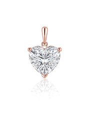 LYRA Heart Cut solitaire pendant setting in Rose Gold, front view | SARATTI Fine Jewelry