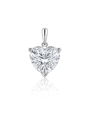 LYRA Heart Cut solitaire pendant setting in White Gold, front view | SARATTI Fine Jewelry