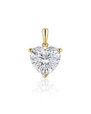 LYRA Heart Cut solitaire pendant setting in Yellow Gold, front view | SARATTI Fine Jewelry