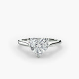 LYRA Heart Cut twisted shoulder solitaire ring setting in 950 Platinum | SARATTI