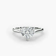 LYRA Heart Cut twisted shoulder solitaire ring setting in White Gold | SARATTI
