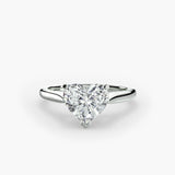 LYRA Heart Cut twisted shoulder solitaire ring setting in White Gold | SARATTI
