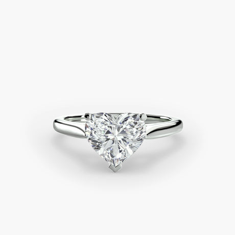 LYRA Heart Cut twisted shoulder solitaire ring setting in White Gold | SARATTI