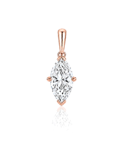 LYRA Marquise Cut solitaire pendant setting in Rose Gold, front view | SARATTI Fine Jewelry