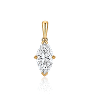 LYRA Marquise Cut solitaire pendant setting in Yellow Gold, front view | SARATTI Fine Jewelry