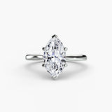 LYRA – Marquise Cut Twisted Shoulder Solitaire Ring Setting in 950 Platinum | SARATTI