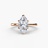 LYRA – Marquise Cut Twisted Shoulder Solitaire Ring Setting in Rose Gold | SARATTI
