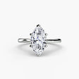 LYRA – Marquise Cut Twisted Shoulder Solitaire Ring Setting in White Gold | SARATTI