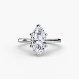 LYRA – Marquise Cut Twisted Shoulder Solitaire Ring Setting in White Gold | SARATTI