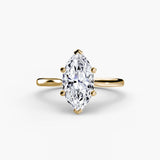 LYRA – Marquise Cut Twisted Shoulder Solitaire Ring Setting in Yellow Gold | SARATTI