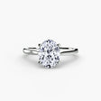 LYRA Oval Cut twisted shoulder solitaire ring setting in White Gold | SARATTI