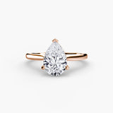LYRA – Pear Cut Twisted Shoulder Solitaire Ring Setting in Rose Gold | SARATTI