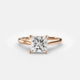 LYRA – Princess Cut Twisted Shoulder Solitaire Ring Setting in Rose Gold | SARATTI