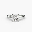 LYRA – Princess Cut Twisted Shoulder Solitaire Ring Setting in White Gold | SARATTI