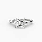 LYRA – Princess Cut Twisted Shoulder Solitaire Ring Setting in White Gold | SARATTI