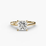 LYRA – Princess Cut Twisted Shoulder Solitaire Ring Setting in Yellow Gold | SARATTI