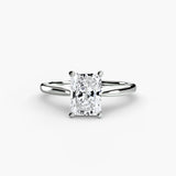 LYRA Radiant Cut Twisted Shoulder Solitaire Ring Setting in 950 Platinum | SARATTI