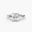 LYRA Radiant Cut Twisted Shoulder Solitaire Ring Setting in White Gold | SARATTI