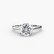 LYRA – Round Cut Twisted Shoulder Solitaire Ring Setting in White Gold | SARATTI