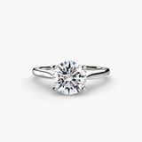 LYRA – Round Cut Twisted Shoulder Solitaire Ring Setting in White Gold | SARATTI