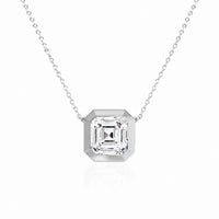 SOLARA Bezel-Set – Asscher Cut Solitaire Necklace Setting
