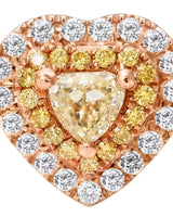 Maureen natural yellow diamond double halo ring in rose gold, halo close-up | SARATTI