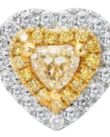 Maureen natural yellow diamond double halo ring in white gold, halo close-up | SARATTI