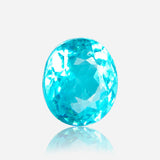 mozambique paraiba type tourmaline oval neon blue loose gemstone top view | SARATTI