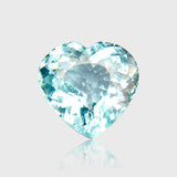 natural paraiba type tourmaline heart neon blue loose gemstone top view | SARATTI