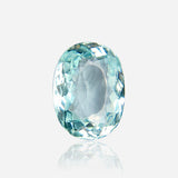 natural paraiba type tourmaline oval neon light blue loose gemstone top view | SARATTI