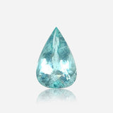 natural paraiba type tourmaline pear neon light blue loose gemstone top view | SARATTI