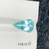 natural tourmaline pear faceted gemstone transparent center macro view | SARATTI