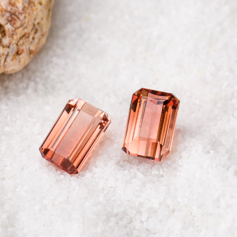 3.59 carats Bi Color Natural Toumalines Pair 13 x 8.1 mm