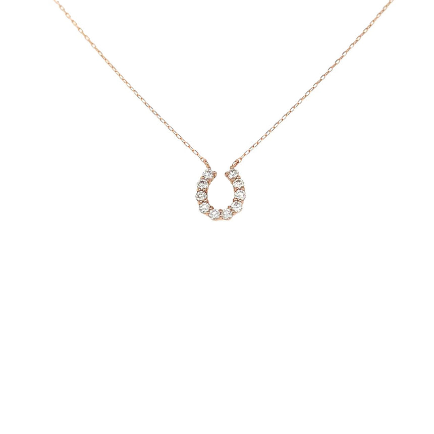 Fortune's Whisper Diamond Horseshoe Pendant