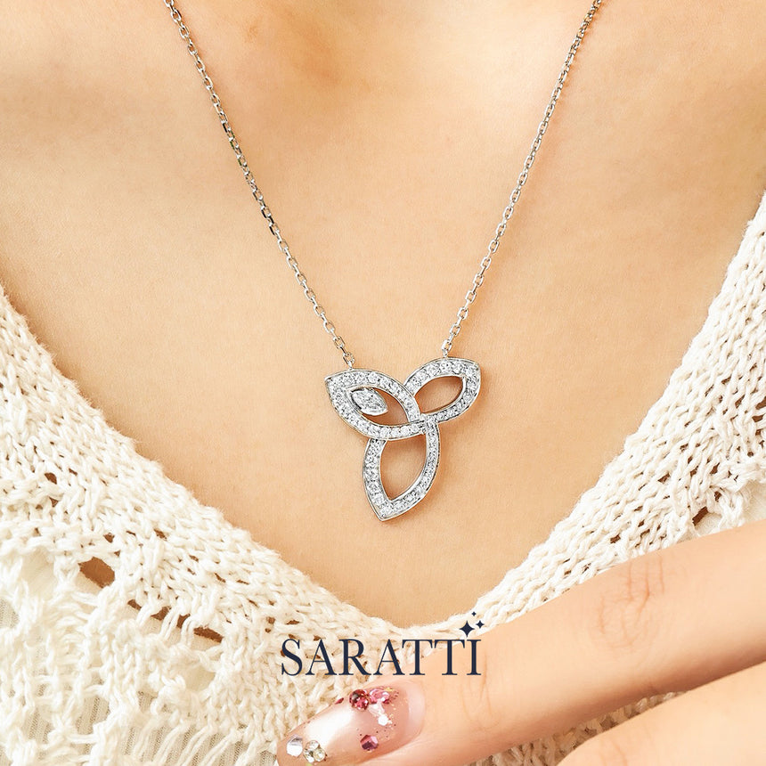 Pavé Leaf Diamond Jewelry Set | SARATTI