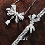 Blooming Ribbon diamond bracelet with pear drop | SARATTI