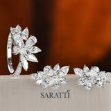 Dew-inspired diamond blossom jewelry set | SARATTI