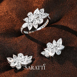 Close-up of floral diamond cluster sparkle | SARATTI