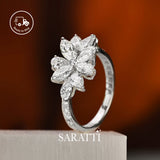 Closeup view of Fleur de Brilliance Ring | SARATTI