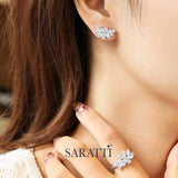 Elegant lab diamond bloom jewelry trio | SARATTI