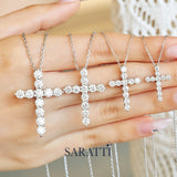 Grande Lueur Croix Platinum Lab Diamond Cross